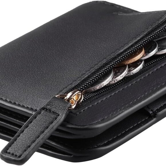 Compact Luxury Leather Wallet for Women: RFID Blocking & Organized Design - Picture 1 of 9